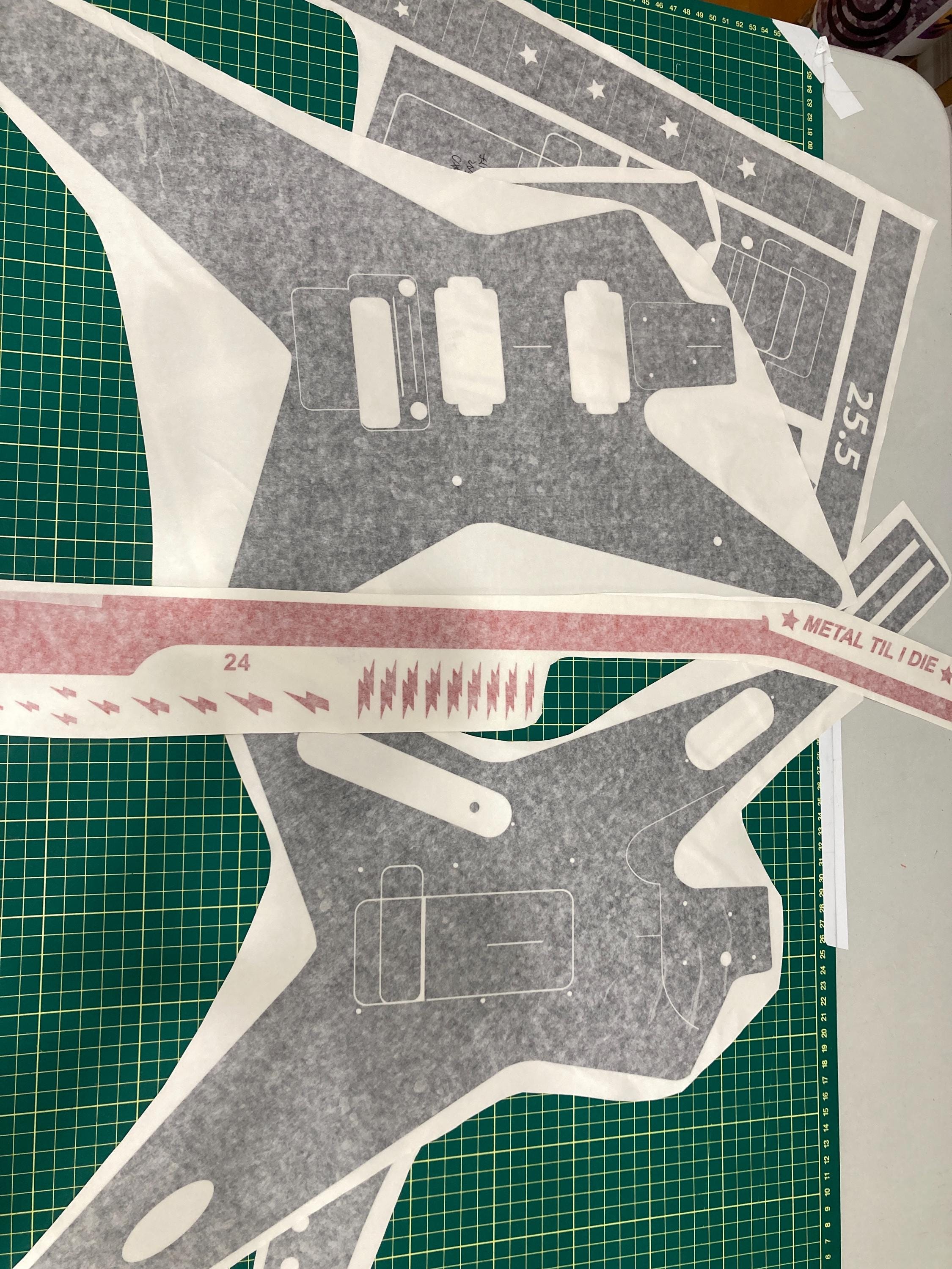 Anchang Star Guitar Vinyl Routing Template, ESP Style, Metal