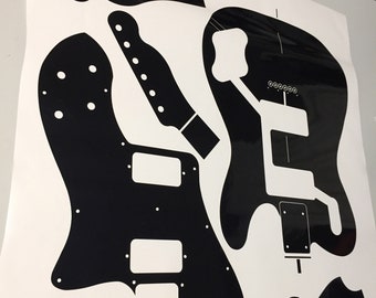 Plantilla de vinilo Telecaster Deluxe para construir guitarras. Formas de cuerpo, golpeador, mástil y clavijero de Telecaster de 72 pulgadas para construir guitarras. Envío gratuito.