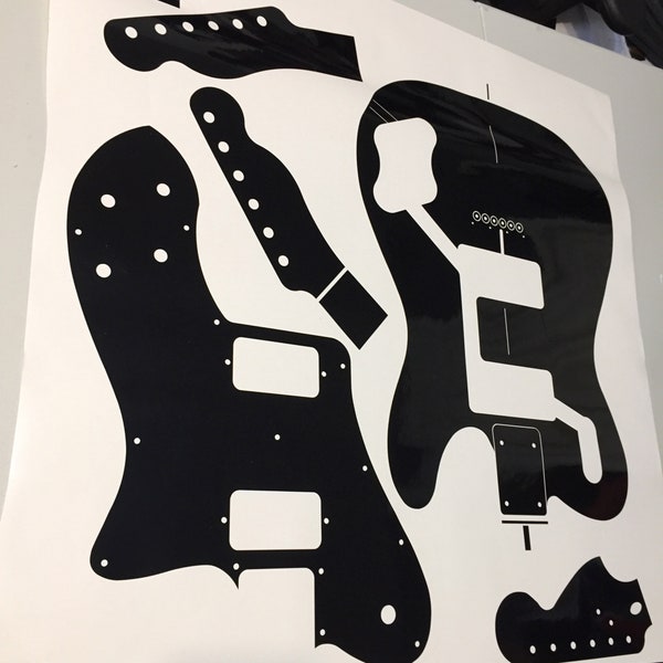 Telecaster Deluxe template for guitar making. 72 Telecaster body and pickguard. with neck,headstock shapes,for guitarbuilding. Ships Free