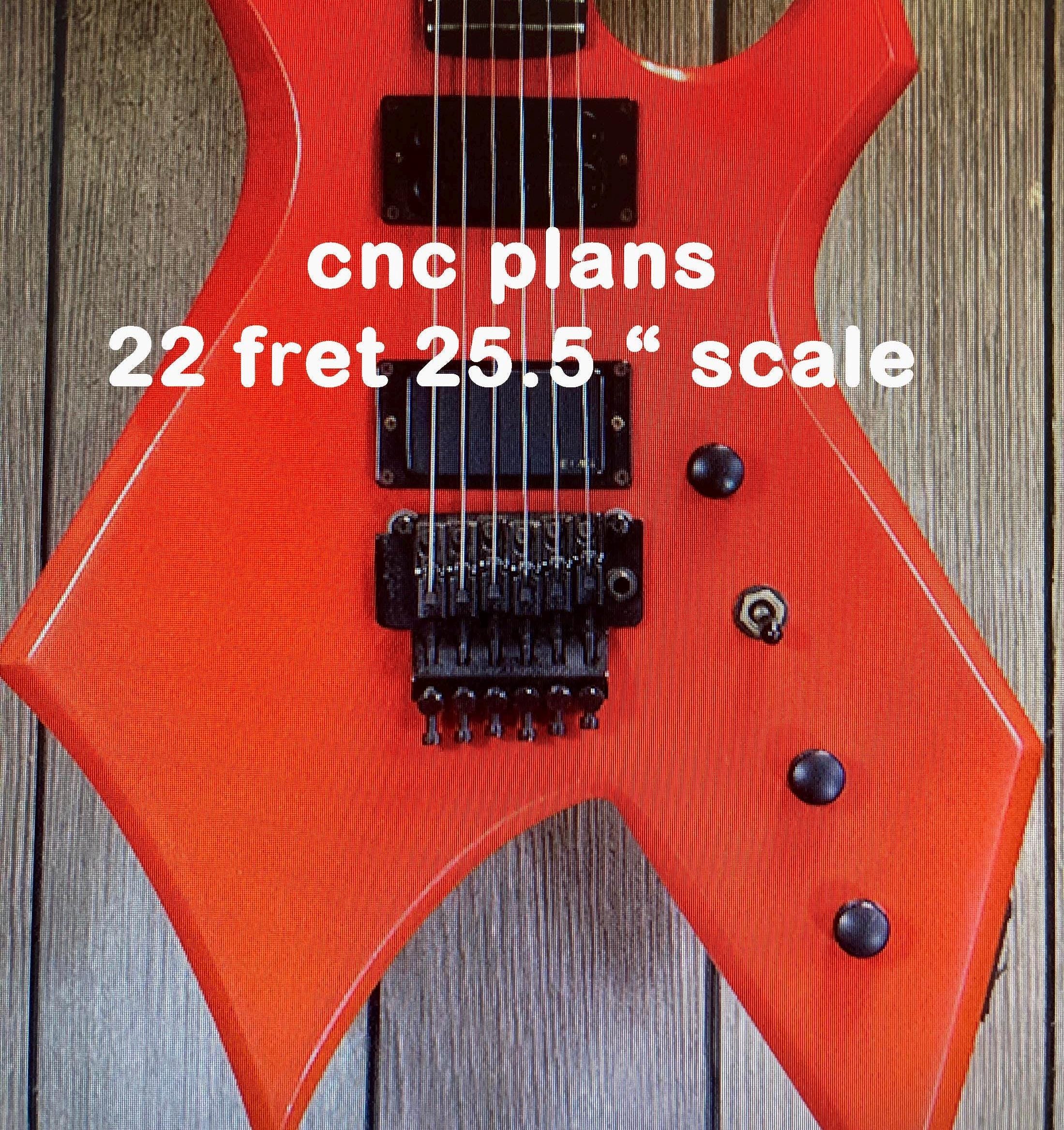 Warlick Guitar CNC Digital Plans, 80s Heavy Metal (pdf, Svg, Dxf