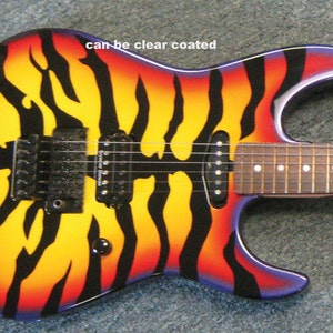 Tiger vinyl decal kit. George Lynch Style stripes for guitar building, guitar graphics. Includes body and headstock. Ships free