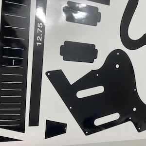 Plantilla de enrutamiento para guitarra Surfcaster de 1994, pegatina de vinilo estilo Charvel imagen 14