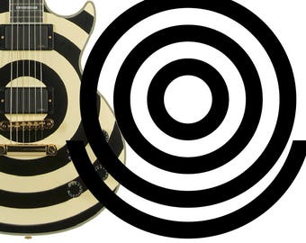 Bullseye vinyl sticker for guitar building. Wild style gloss vinyl decal for customizing your LP guitar. Choice of colours