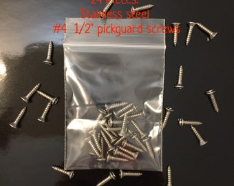 Stainless Steel Guitar Pickguard Screws, Canadian Made, Set of 24