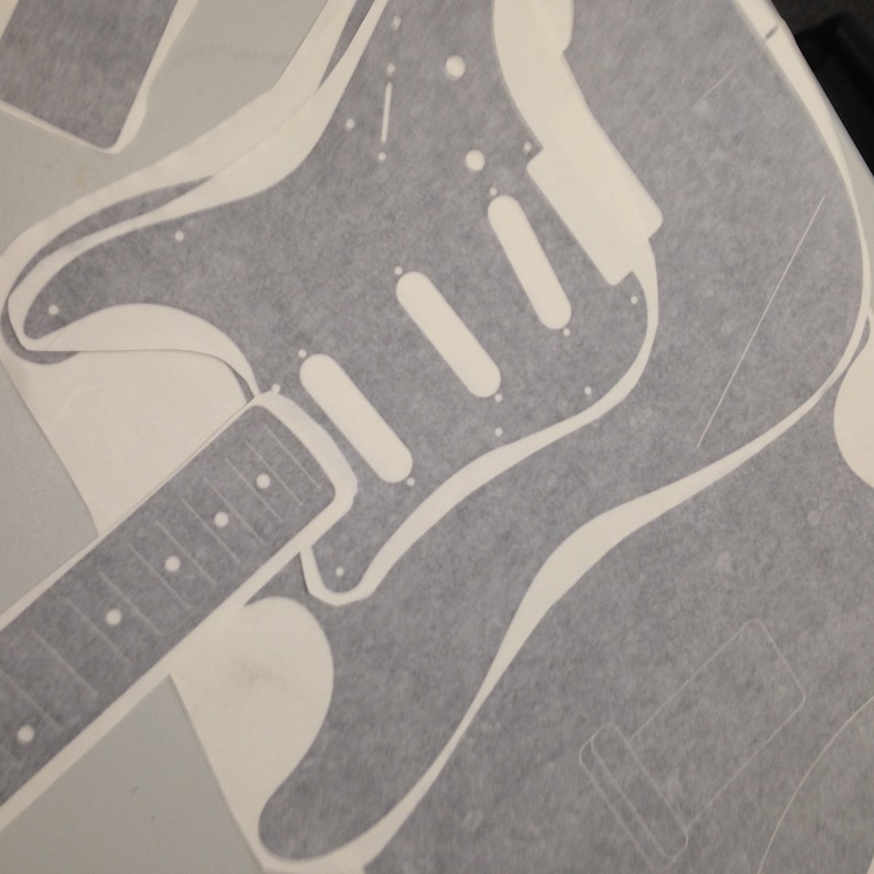 Modern Strat guitar. US specs.Routing template for guitar building. Fender style Vinyl sticker, Strat blueprints, guitar blueprints image 10