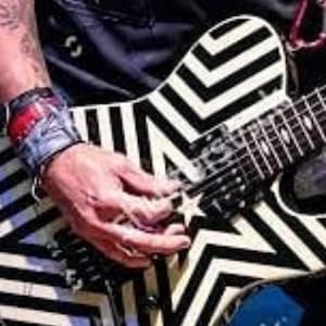 Star Bullseye-vinylsticker voor gitaarbouw.  Sticker van glanzend vinyl voor het personaliseren van je gitaar. Keuze uit kleuren. Wordt gratis verzonden