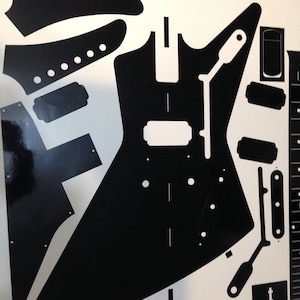 Explorer Guitar Routing Template, Vinyl Sticker