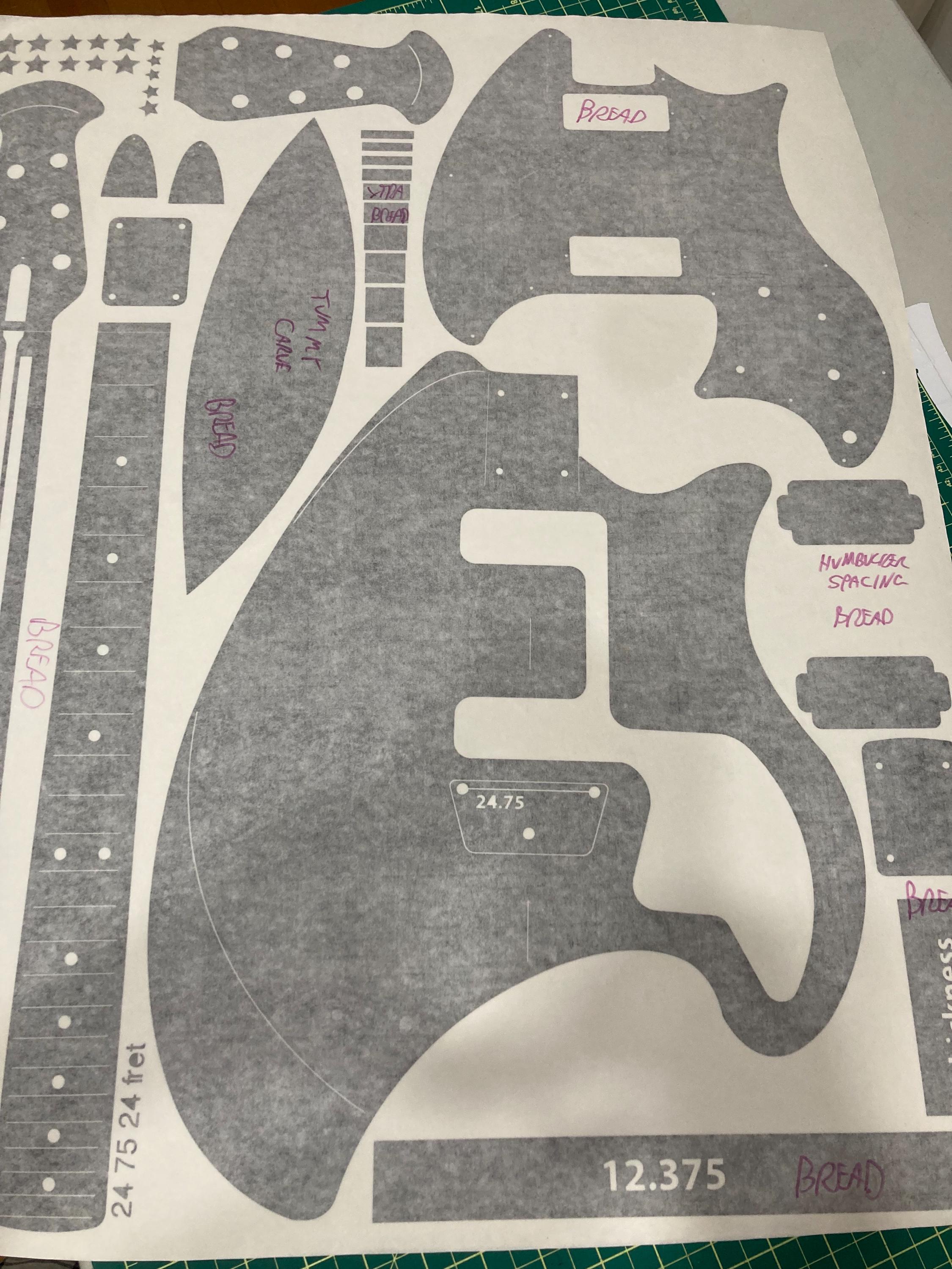 70s Ovation Breadwinner Guitar Routing Template.unique Design