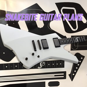 Snakebiter EXPLORER  guitar routing template. ESP style guitar routing template cut from vinyl,necks,bevels, headstocks. Free shipping!