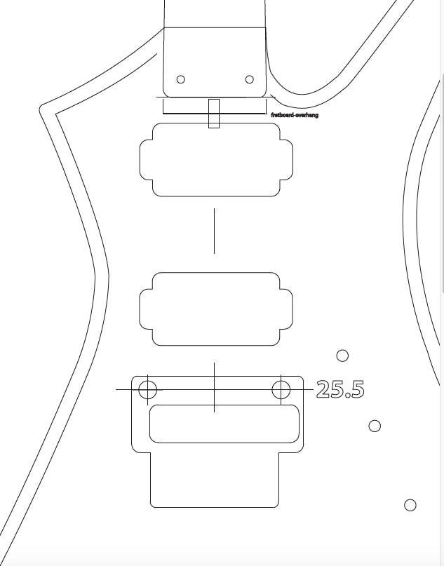 Kelly Shape With Floyd Rose Guitar Routing Plans. Bolt On, 4 Files ...