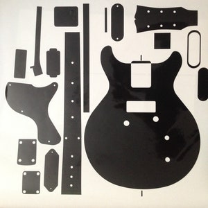 LP Junior routing template. Double or single cutaway, 59 specs.Vinyl sticker for  guitar making. guitar routing template cut from vinyl