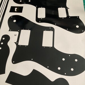 Plantilla de vinilo Telecaster Deluxe para la fabricación de guitarras. 72 formas de cuerpo, golpeador, mástil y pala de Telecaster para la construcción de guitarras. Envío gratuito. imagen 7