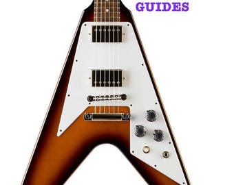 Plantilla de enrutamiento de guitarra Flying V de 1967, planos de pegatinas de vinilo