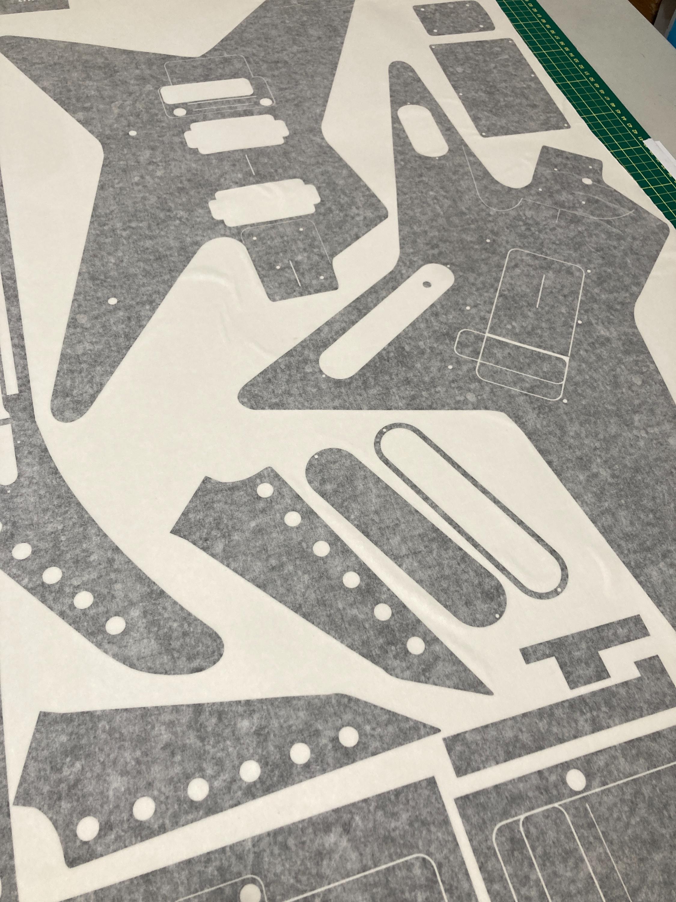 ギター Switch Audio Paper Craft Cutting Comp Anchang Star Guitar Vinyl Routing Template, ESP Style, Metal