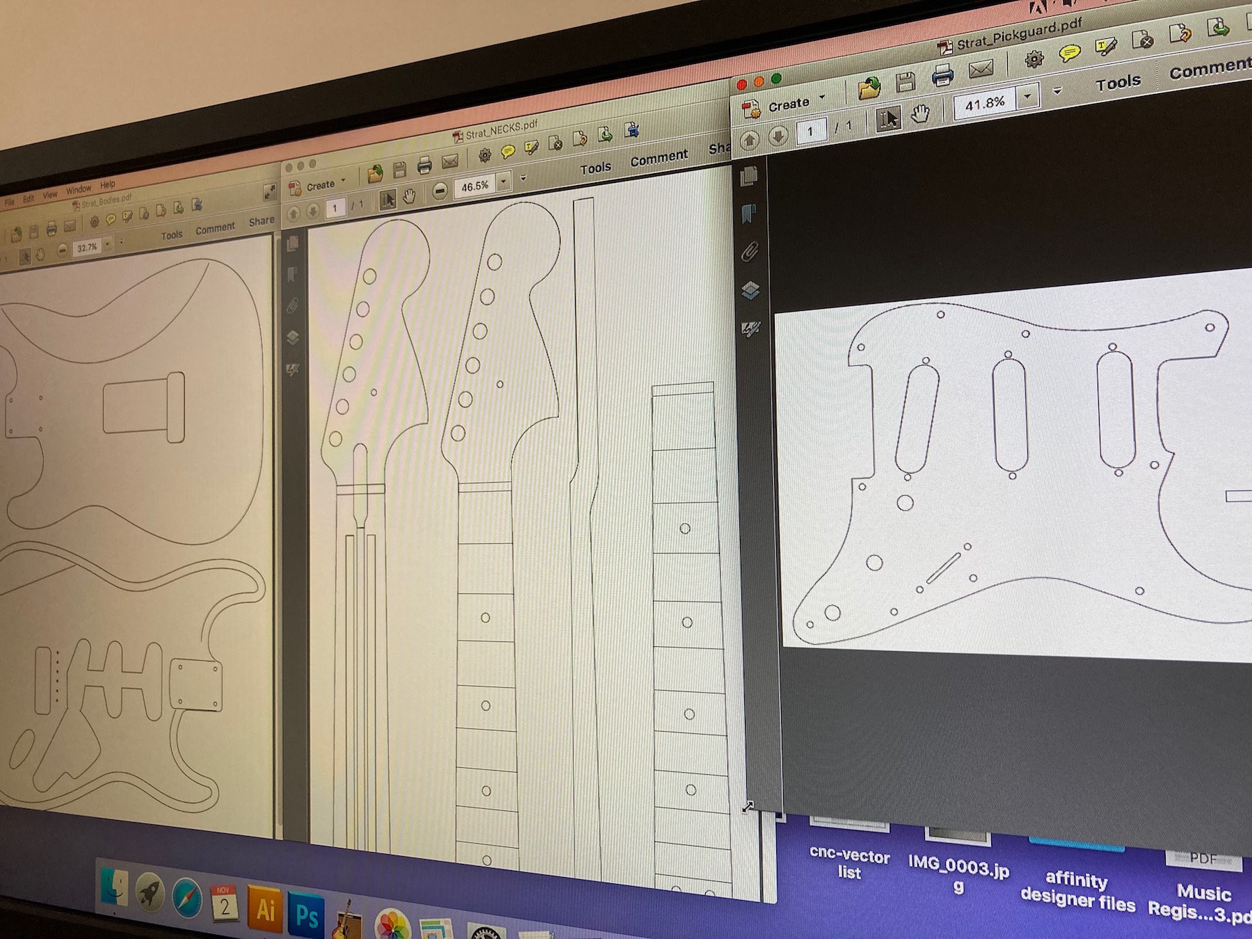 Strat Style Guitar CNC Vector Plans (pdf, Svg, Dxf) - Etsy