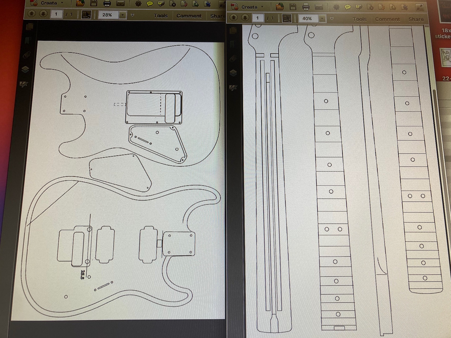 Humbucker Routing Template.pdf Sam Deemus Guitar CNC Routing Plans, 2 Humbucker, Floyd Rose (digital ...