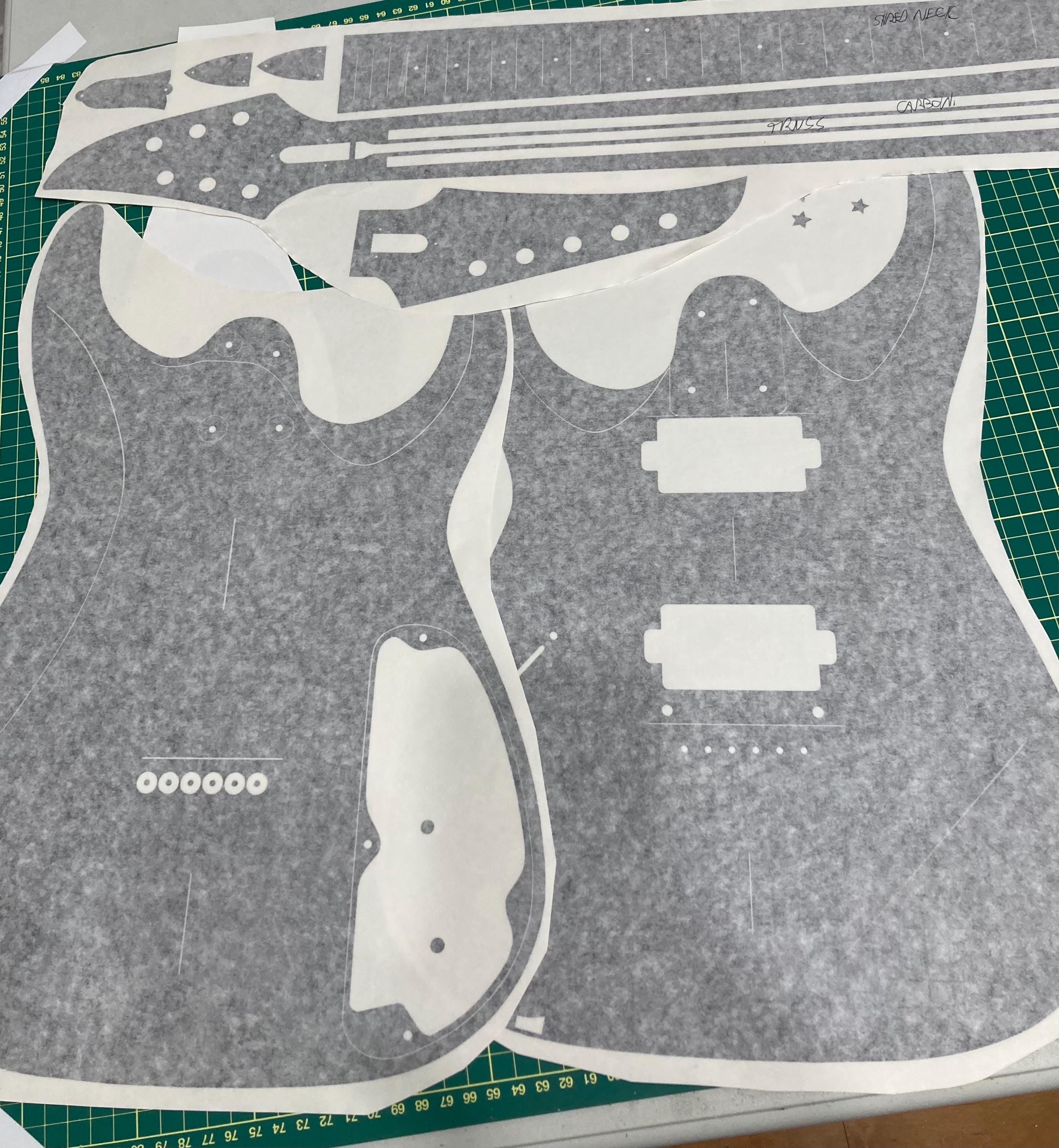 24 Fret Super Shredder Guitar Template. Esp, Jackson, Mayones