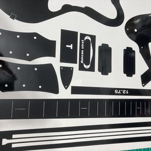 Plantilla de enrutamiento para guitarra Surfcaster de 1994, pegatina de vinilo estilo Charvel imagen 13