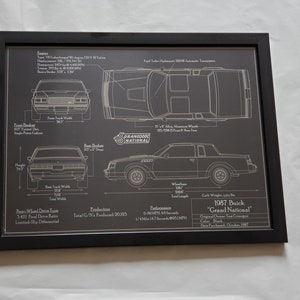 Personalized Custom Car Print Laser Engraved on Anodized Aluminum Ferrari Corvette Challenger Honda Toyota Kia(Many Vehicles Are Available)
