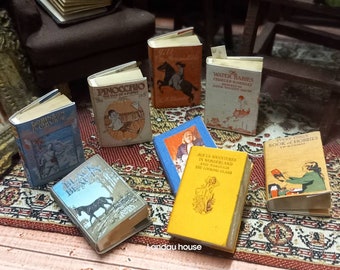 Dollhouse Miniature Books - Set Of 12 Blank Page Books For Miniature Settings