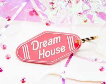 Motel Keychain - Retro Inspired Motel Keychain - Dream House Keychain for Home