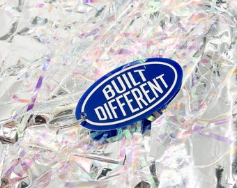 Built Different Keychain | Laser Engraved Acrylic Keychain | Funny Gifts