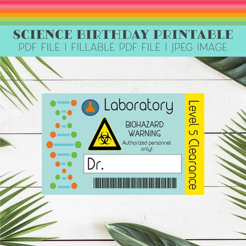 Science Name Badge Science Birthday Party Nametag Science - Etsy