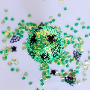 Halloween Sequin Ornament - The Arachnophobia Ball - Spooky Spider Decor for Halloween
