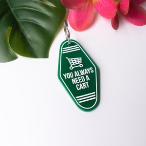DESTASH SALE - Retro geïnspireerde motelsleutelhanger - voor thuis heb je altijd een winkelwagensleutelhanger nodig