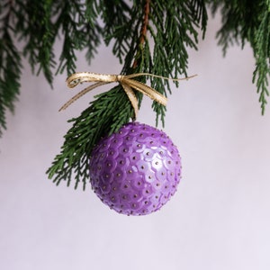 Purple Christmas Ornament - Lavender Holiday Satin Sequin Ornament - Vintage Inspired Christmas Decor