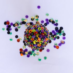 Halloween Sequin Ornament - The Trick or Treat Ball - Spooky Decor for Halloween