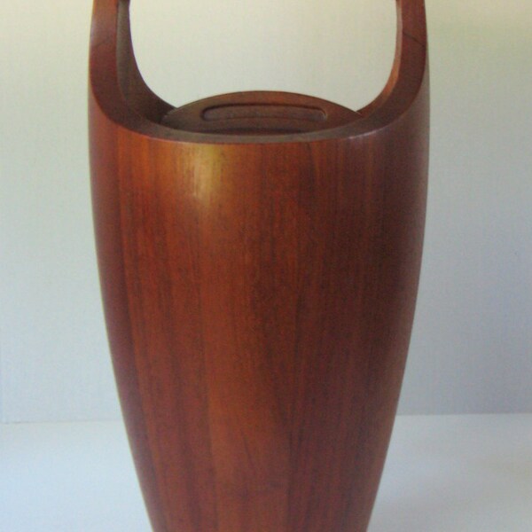 DANSK 15" Staved Teak ICE BUCKET Jens Quistgaard Design Denmark #810 Iconic 1950's Design