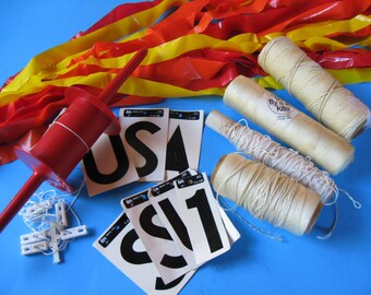 8 - 1980's KITE ACCESSORIES: Go Fly A Kite Spectra Star SPOOL Reel Lines Tails etc.