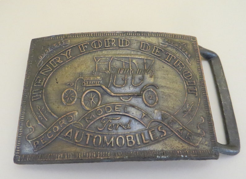 Vintage Belt Buckle Henry Ford Record Year Model T