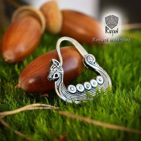 Viking Dragon Earrings. Men's earring. Jörmungandr Etsy