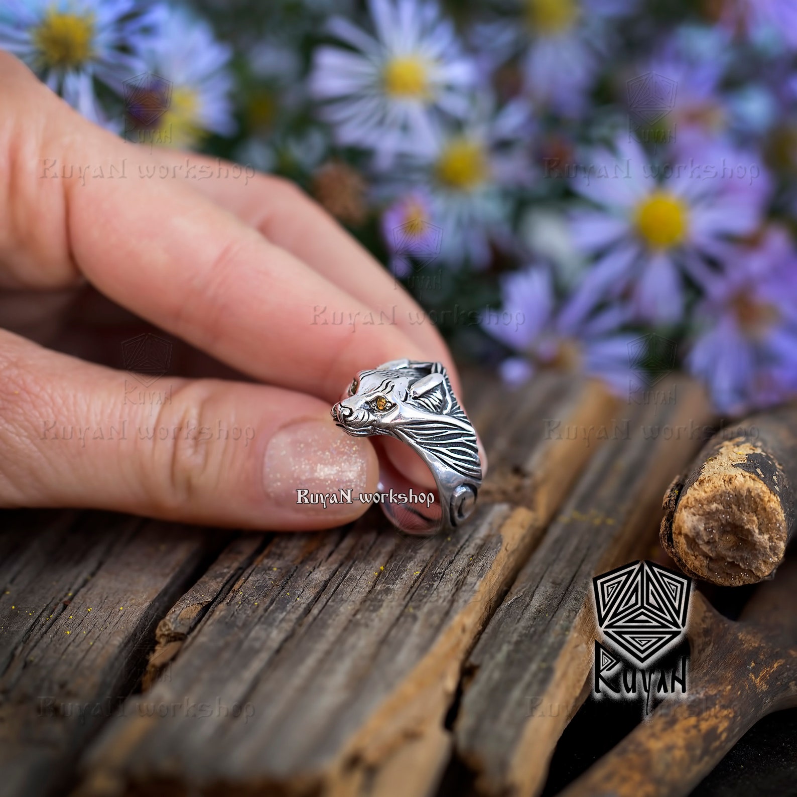 Lynx ring. Bobcat ring Lynx head ring. Cat ring. Lynx Head | Etsy