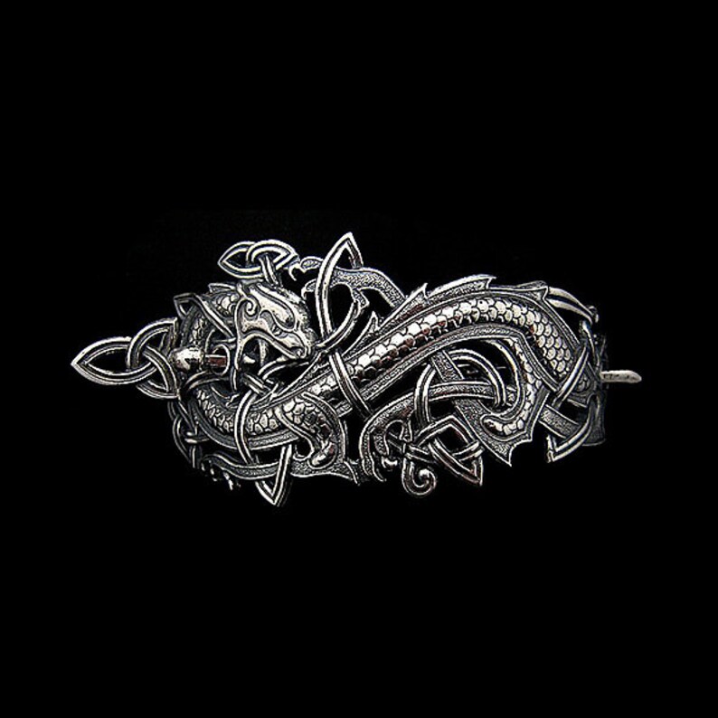 Hair clip Norse Viking Dragon Hairgrip Celtic Dragon Celtic Knot Hairclip J\u00f6rmungandr Dragon.
