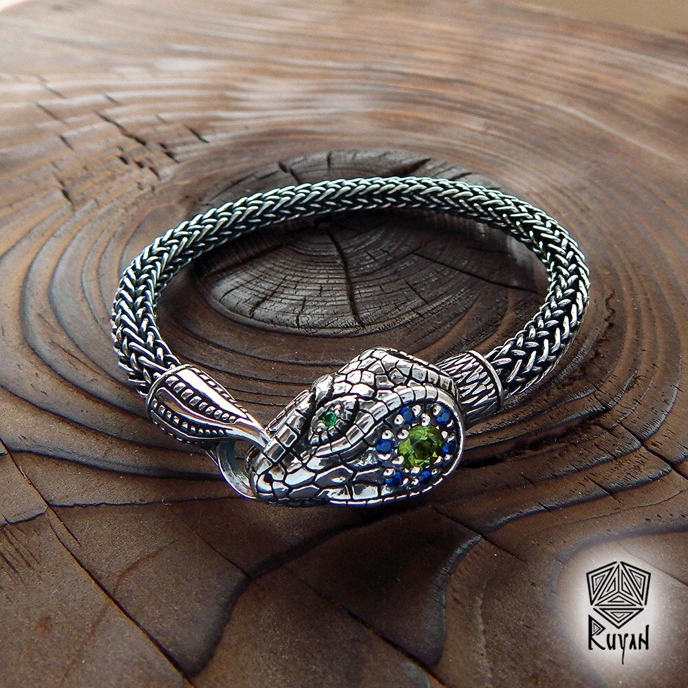 Viking bracelet with Snake head. Traditional Vikings weave Etsy