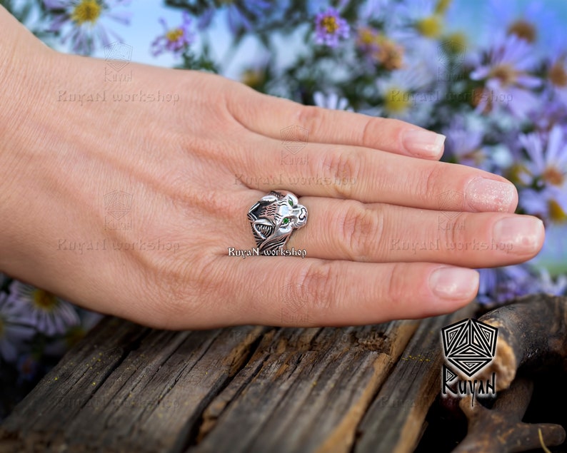 Lynx ring. Bobcat ring Lynx head ring. Cat ring. Lynx Head | Etsy
