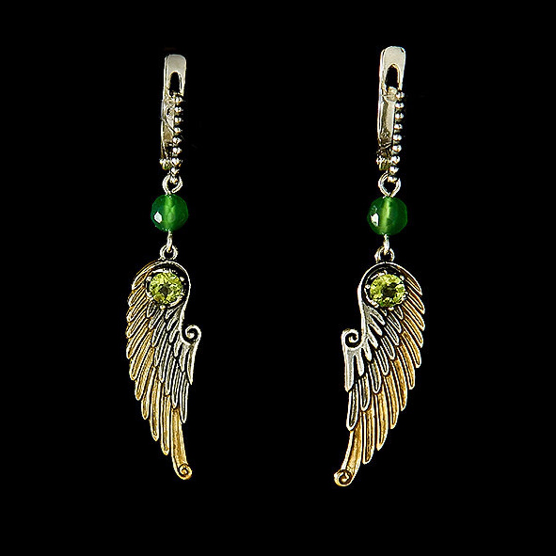 Wing Earrings Gothic jewelry Fantasy jewelry Wing Charn Etsy
