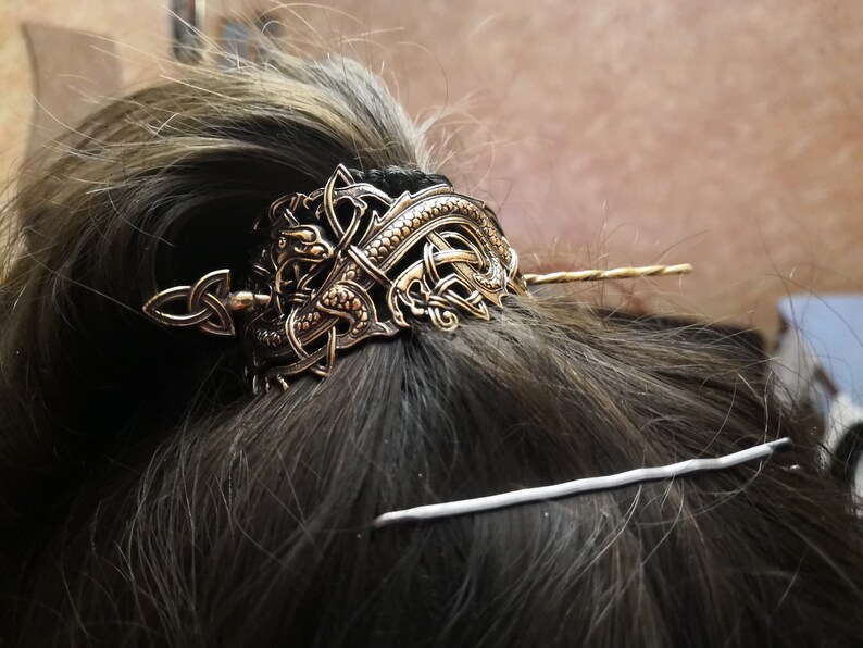 Hair clip Norse Viking Dragon Hairgrip Celtic Dragon Celtic Knot Hairclip J\u00f6rmungandr Dragon.