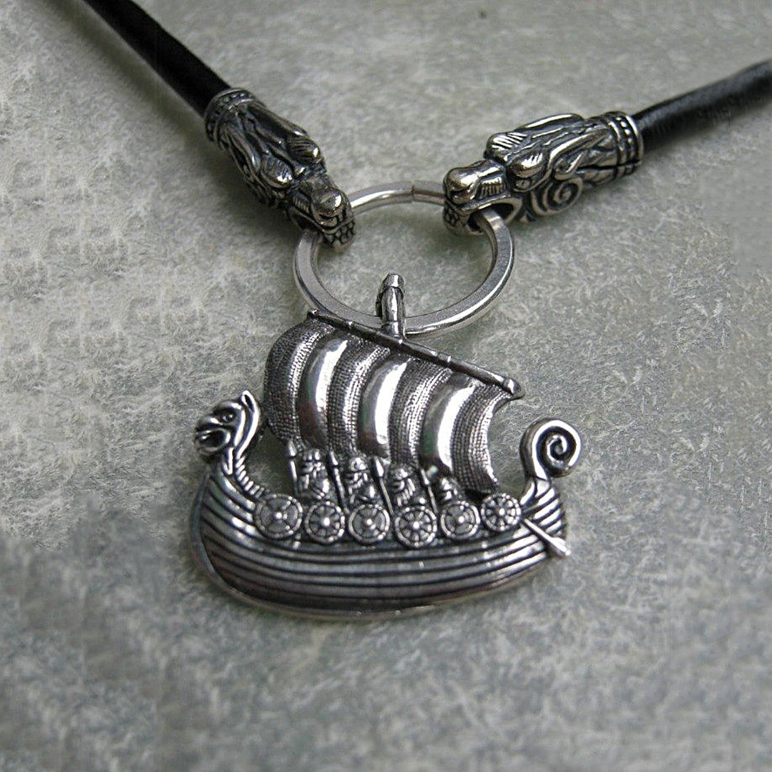 Drakkar Ship Viking Necklace Pendant viking jewelry Bronze Etsy