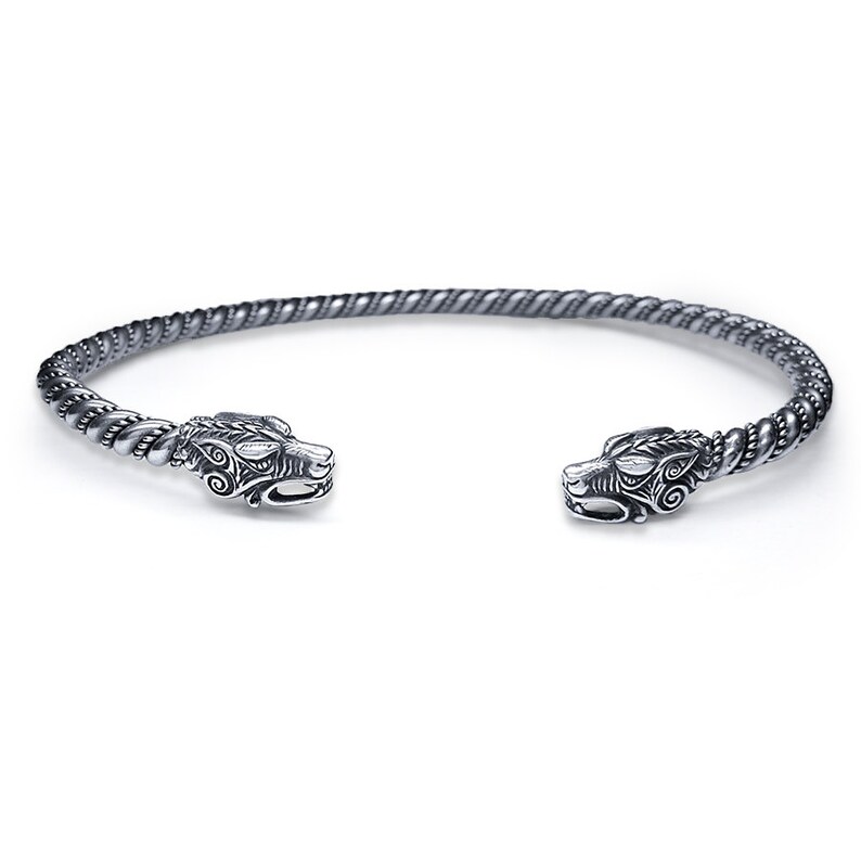 Viking Torc Necklace Wolf Heads. Viking Age Wolf Torque. Etsy