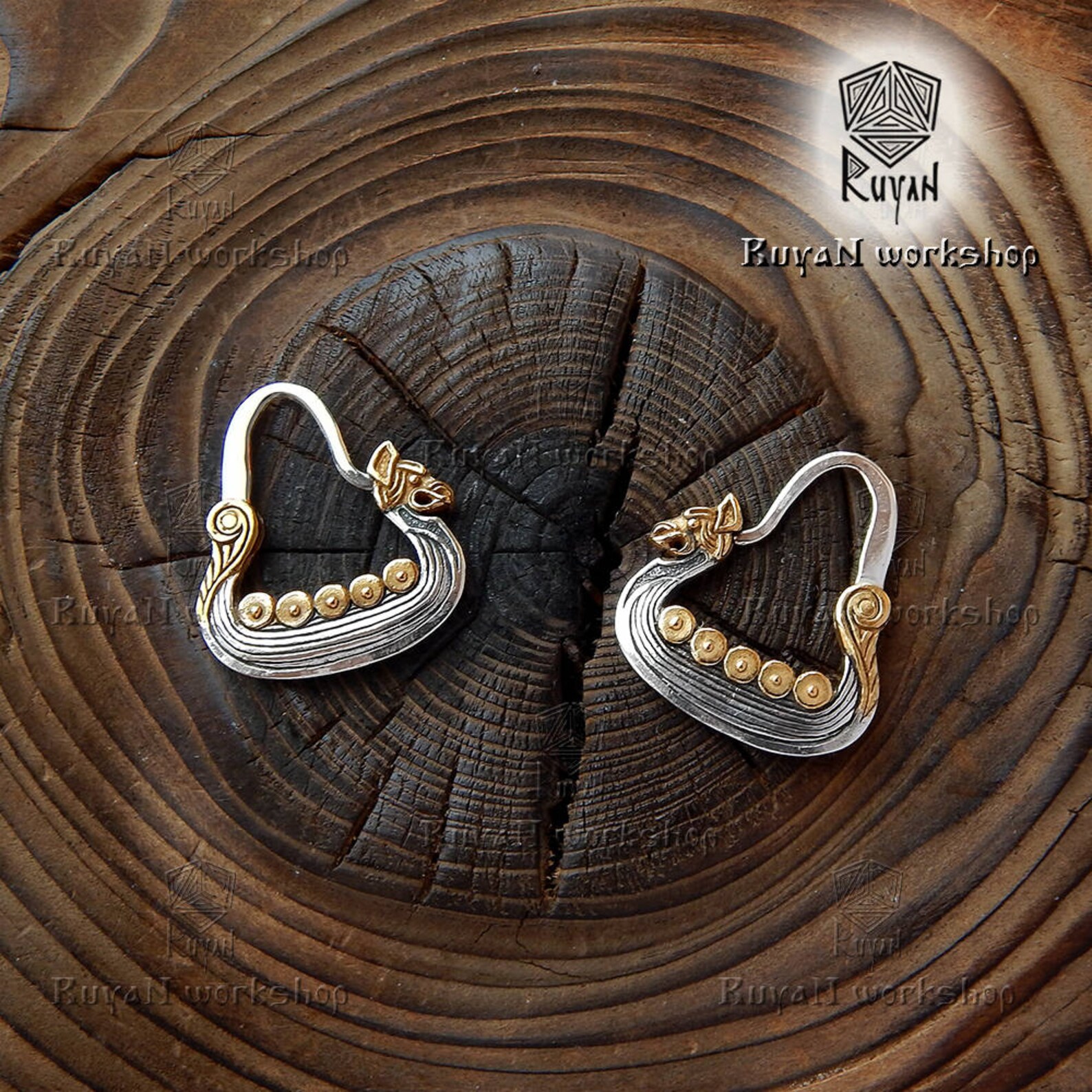 Viking Dragon Earrings. Men's earring. Jörmungandr Etsy