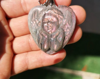 Labradorite Cherub Angel Pendant 3.