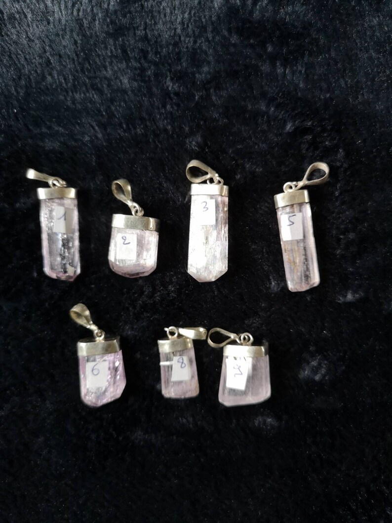 Raw pink Kunzite pendant