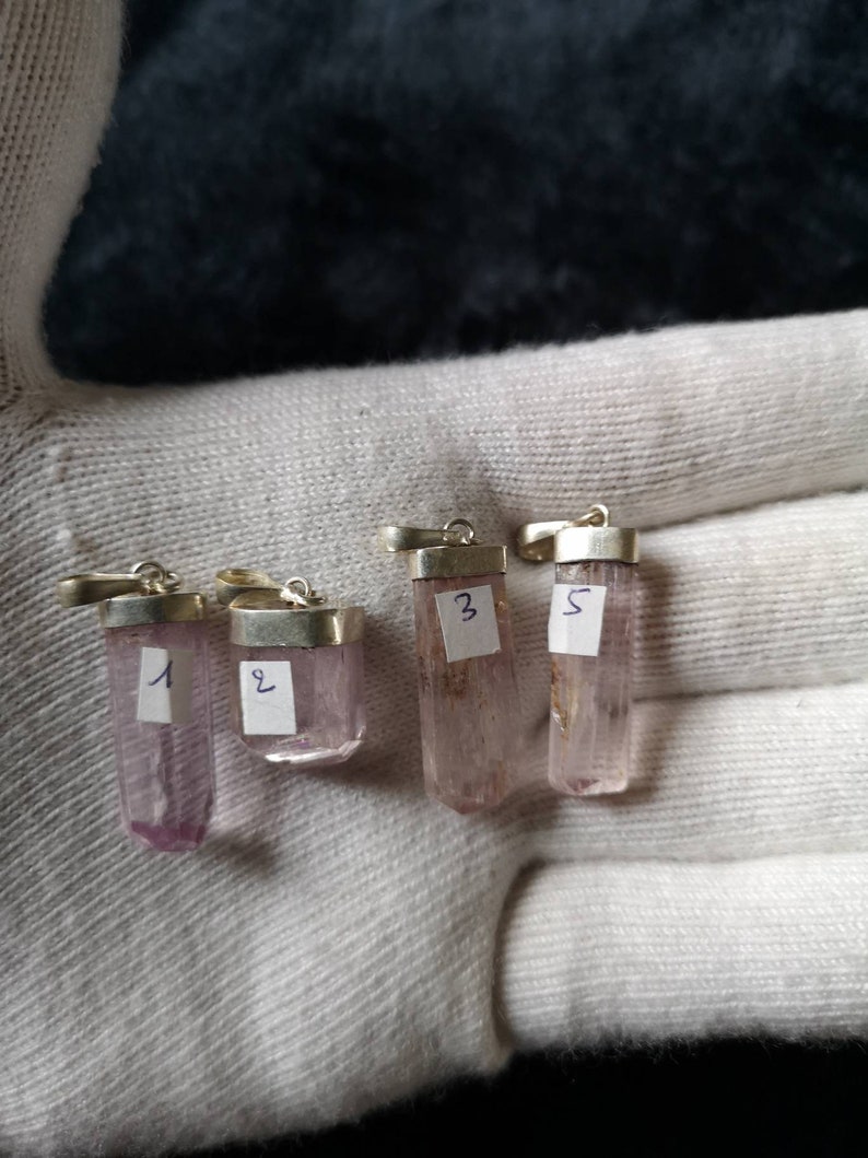 Raw pink Kunzite pendant