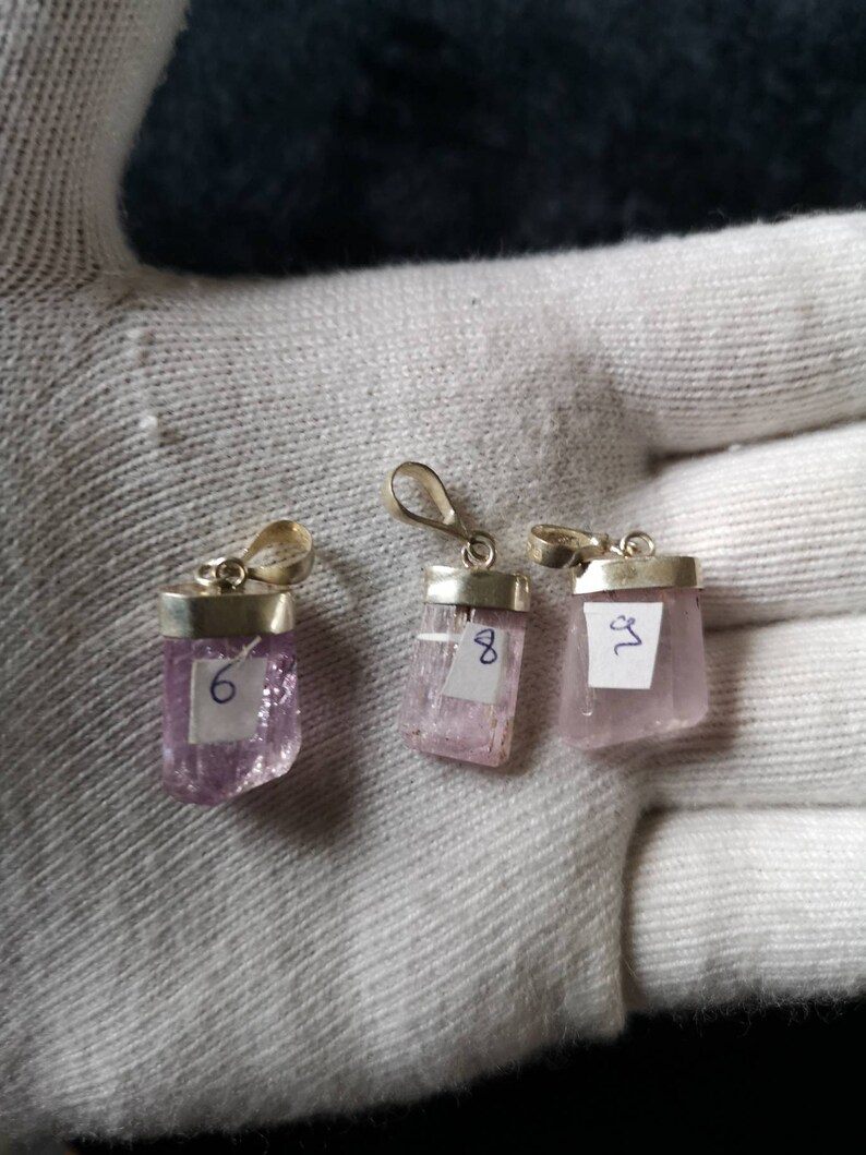 Raw pink Kunzite pendant