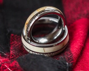 Antler Tungsten Ring, Meteorite Ring, Mens Wedding Ring, 6mm Tungsten ring, Unique Tungsten Ring, Promise Ring, Anniversary 6mm Antler Ring