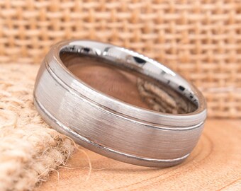Tungsten Ring, Tungsten Band, Wedding Ring, Mens Tungsten Ring, Wedding Bands, Personalized Ring, Wedding Band,  Silver Wedding Band